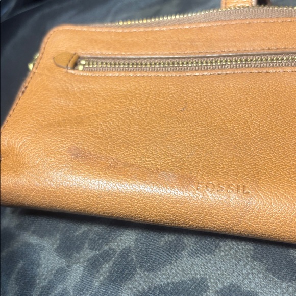 Fossil Fiona wallet camel brown envelope style multi compartment women’s wallet - Picture 9 of 14